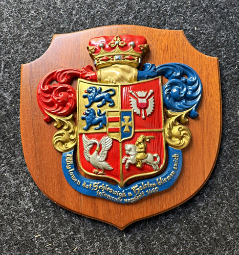 Altes wappen wandrelief auf - altes,