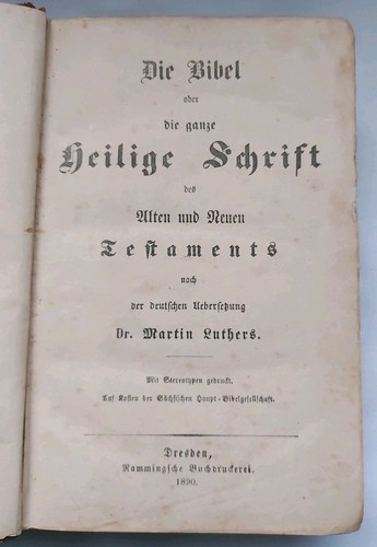 Alte historische luther bibel - luther,