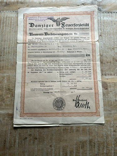 Danziger feuersozietät alte - danziger,