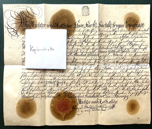 Antiquarische urkunde von - urkunde,